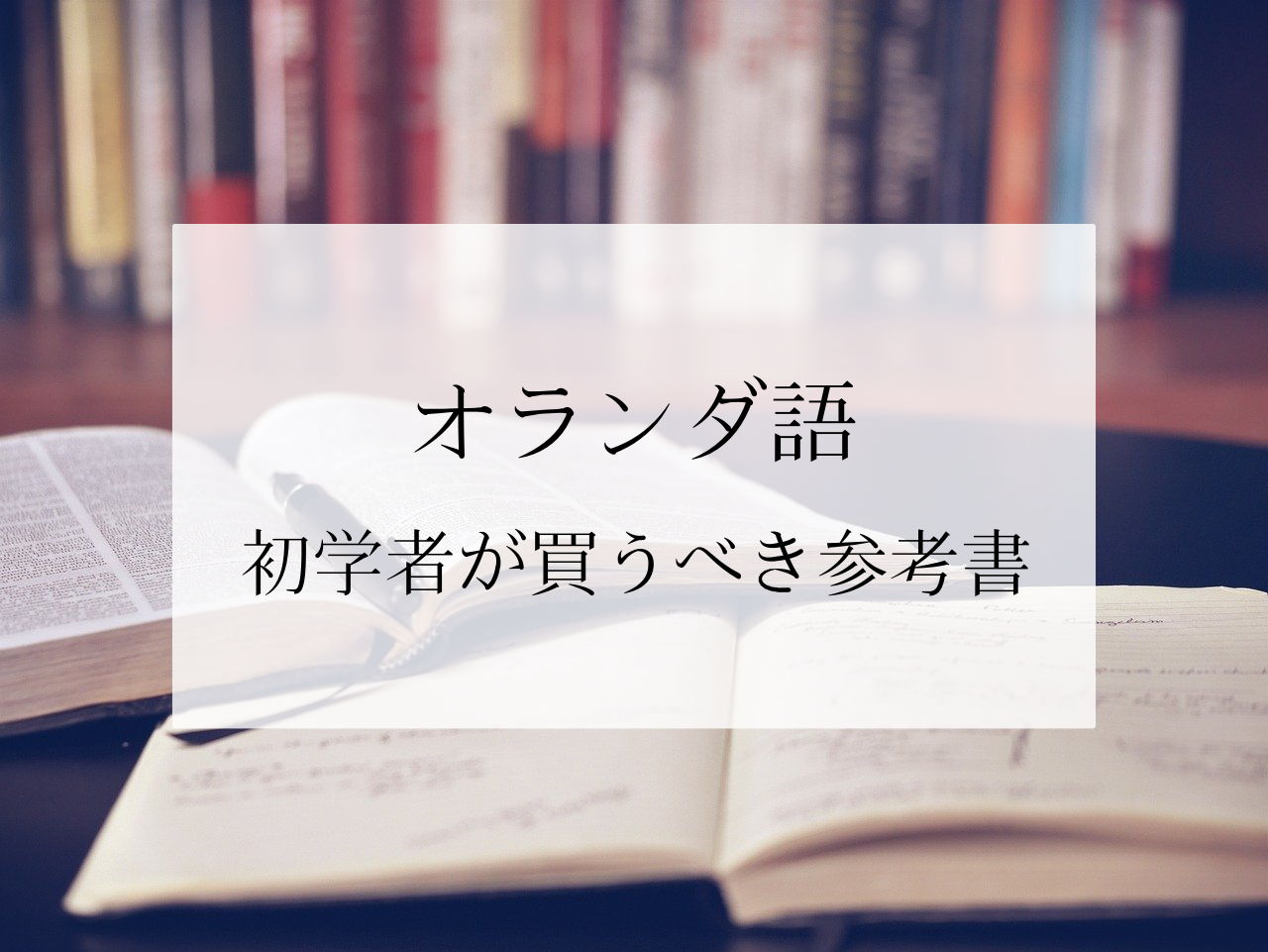 オランダ語 独学で習得 初学者がまず買うべき参考書 辞書 ことばの学習帳